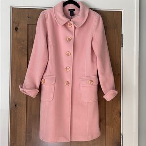 Vintage Frenchi Wool Pink Pea coat Womens L Peter Pan Collar Preppy Schoolgirl